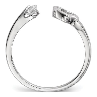 Sterling Silver CZ Open Heart Ring – view 3