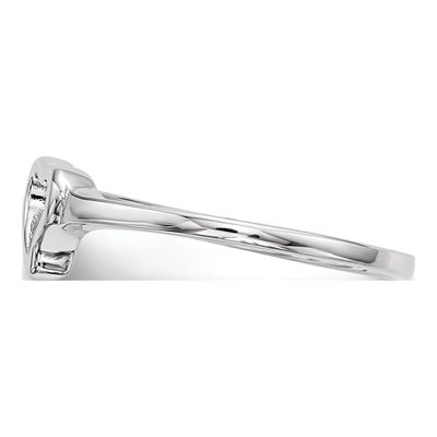 Sterling Silver CZ Open Heart Ring – view 4