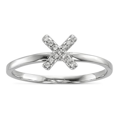 Sterling Silver CZ X & O 2-Ring Set – view 5