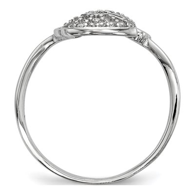 Sterling Silver CZ Heart Lock Key Ring – view 3