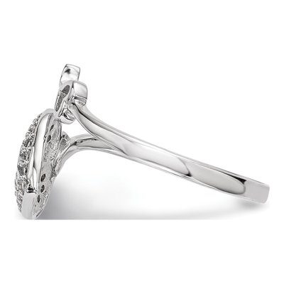 Sterling Silver CZ Heart Lock Key Ring – view 4
