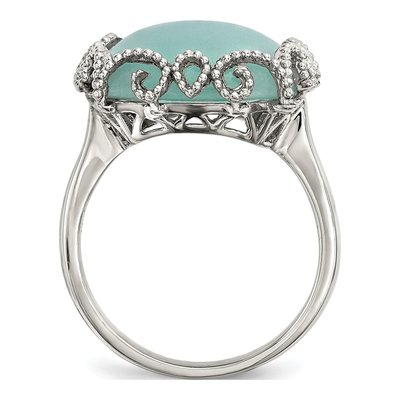 Sterling Silver Amazonite Textured Ring – view 3