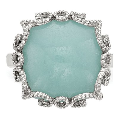 Sterling Silver Amazonite Textured Ring – view 5