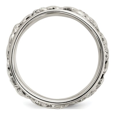 Men's Sterling Silver Spinning Skull Ring – view 3
