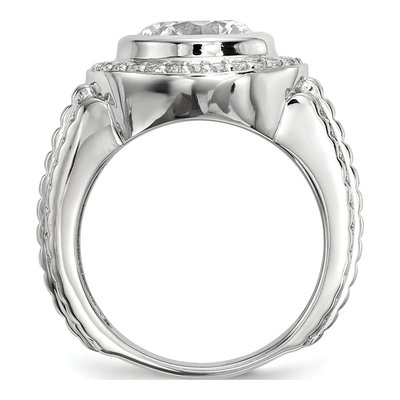 Men's Sterling Silver CZ Ring – view 3