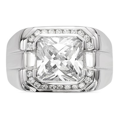 Men's Sterling Silver CZ Ring – view 5