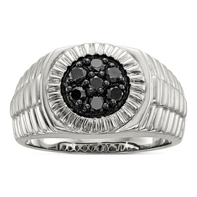 Men's Sterling Silver 0.49 ct tw Diamond Ring