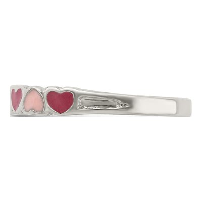 Sterling Silver Girls' Enamel Heart Ring – view 4