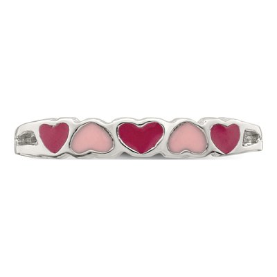 Sterling Silver Girls' Enamel Heart Ring – view 5