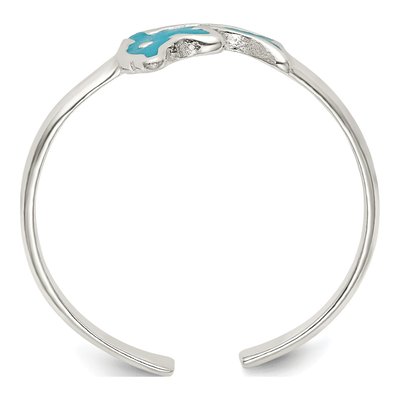 Sterling Silver Enameled Dolphin Toe Ring – view 3