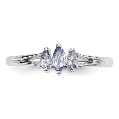 Sterling Silver Tanzanite 3-Stone Ring – view 5