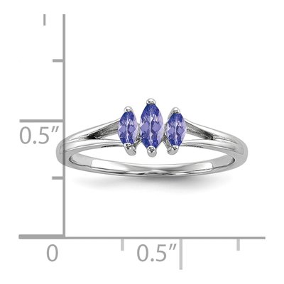 Sterling Silver Tanzanite 3-Stone Ring – view 6