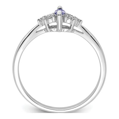 Sterling Silver Tanzanite & Diamond Ring – view 3