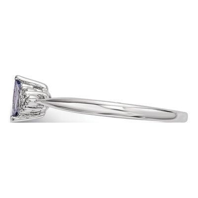 Sterling Silver Tanzanite & Diamond Ring – view 4