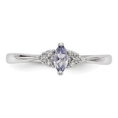 Sterling Silver Tanzanite & Diamond Ring – view 5