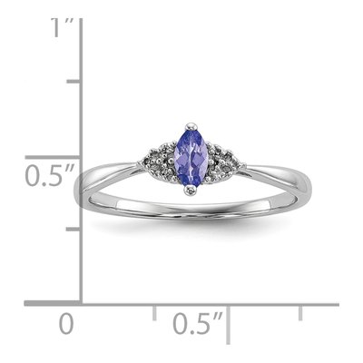 Sterling Silver Tanzanite & Diamond Ring – view 6