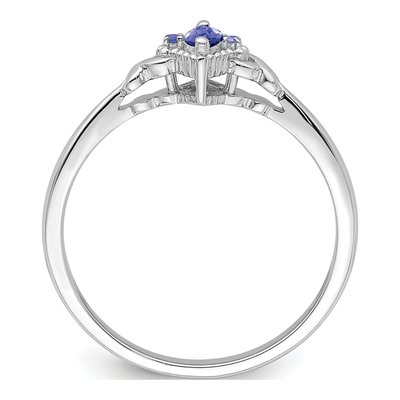 Sterling Silver Tanzanite & Diamond Ring – view 3
