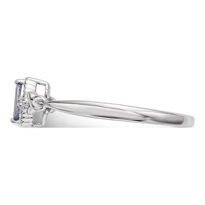 Sterling Silver Tanzanite & Diamond Ring – view 4