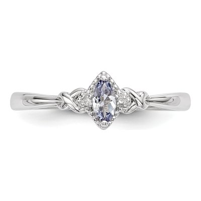 Sterling Silver Tanzanite & Diamond Ring – view 5