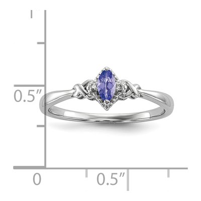 Sterling Silver Tanzanite & Diamond Ring – view 6