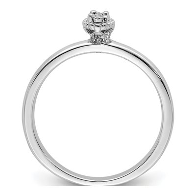 Sterling Silver Diamond Ring – view 3