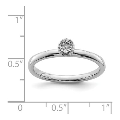 Sterling Silver Diamond Ring – view 4