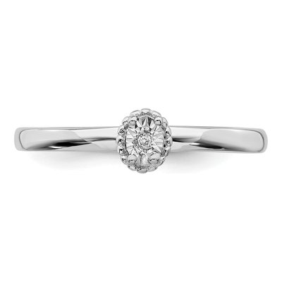 Sterling Silver Diamond Ring – view 6