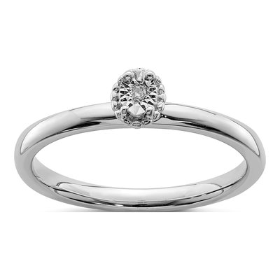 Sterling Silver Diamond Ring