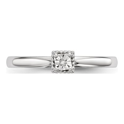 Sterling Silver Diamond Heart Ring – view 5