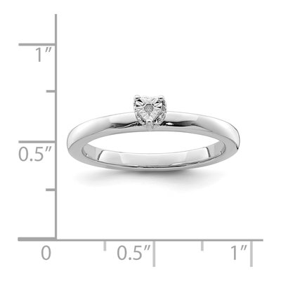 Sterling Silver Diamond Heart Ring – view 6