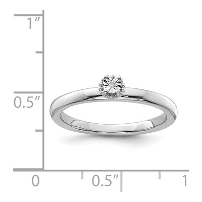Sterling Silver Diamond Ring – view 6