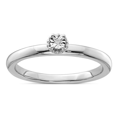 Sterling Silver Diamond Ring