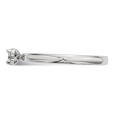 Sterling Silver Diamond Square Ring – view 4