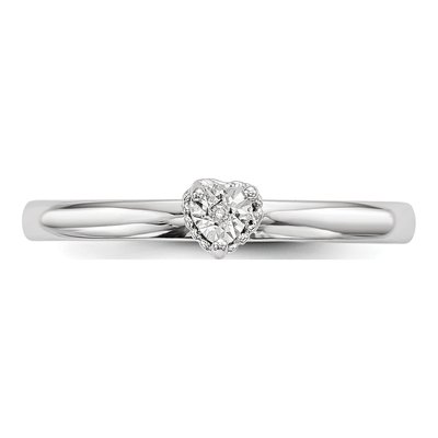Sterling Silver Diamond Square Ring – view 5