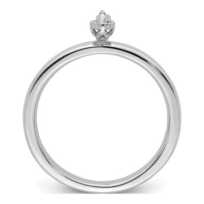 Sterling Silver Diamond Marquise Ring – view 3