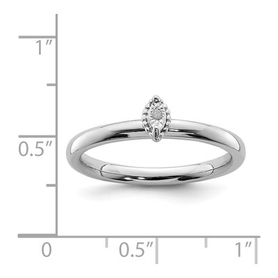 Sterling Silver Diamond Marquise Ring – view 6