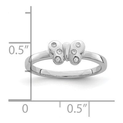 Sterling Silver CZ Girl's Butterfly Ring – view 5