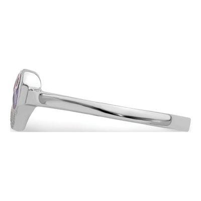 Sterling Silver Girls' Pink Purple Enamel Heart Ring – view 4
