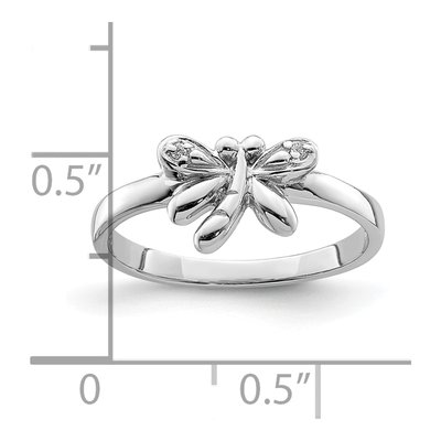 Sterling Silver CZ Girls' Dragonfly Ring – view 6