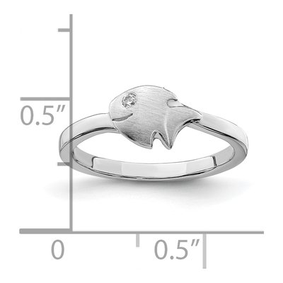 Sterling Silver CZ Girls' Fish Ring – view 5