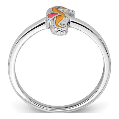 Sterling Silver Kids' Enameled Seahorse Ring – view 3