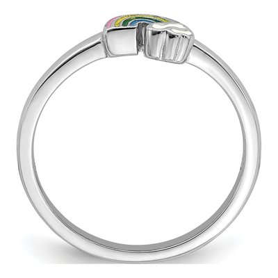 Sterling Silver Girls' Enamel Rainbow Ring – view 3
