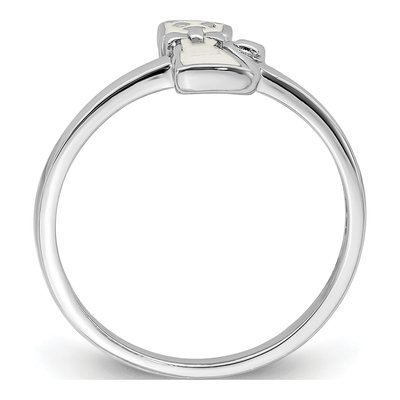 Sterling Silver Girls' Enameled Cat Ring – view 3
