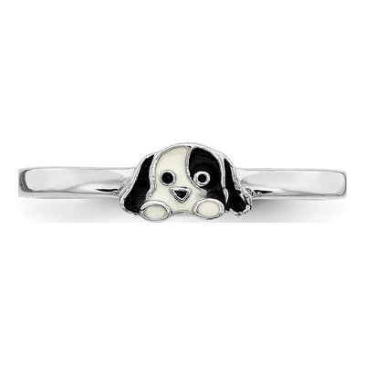 Sterling Silver Puppy for Girls Ring – view 6