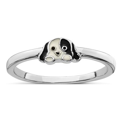 Sterling Silver Puppy for Girls Ring