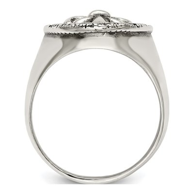 Men's Sterling Silver Antiqued Fleur de Lis Ring – view 3