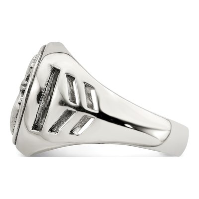 Men's Sterling Silver Antiqued Fleur de Lis Ring – view 5