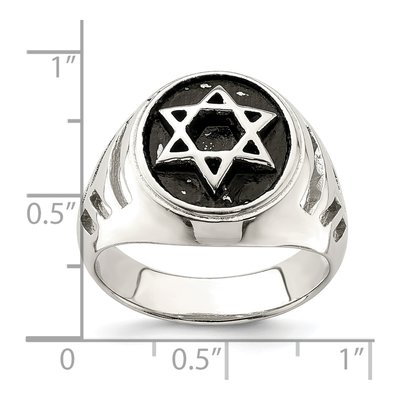 Men's Sterling Silver Star of David Ring – view 4