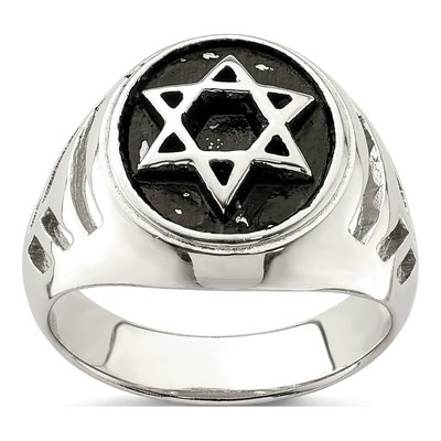 Men's Sterling Silver Star of David Ring