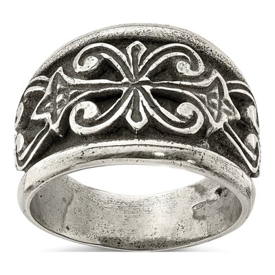 Men's Sterling Silver Antiqued Scroll Design Ring